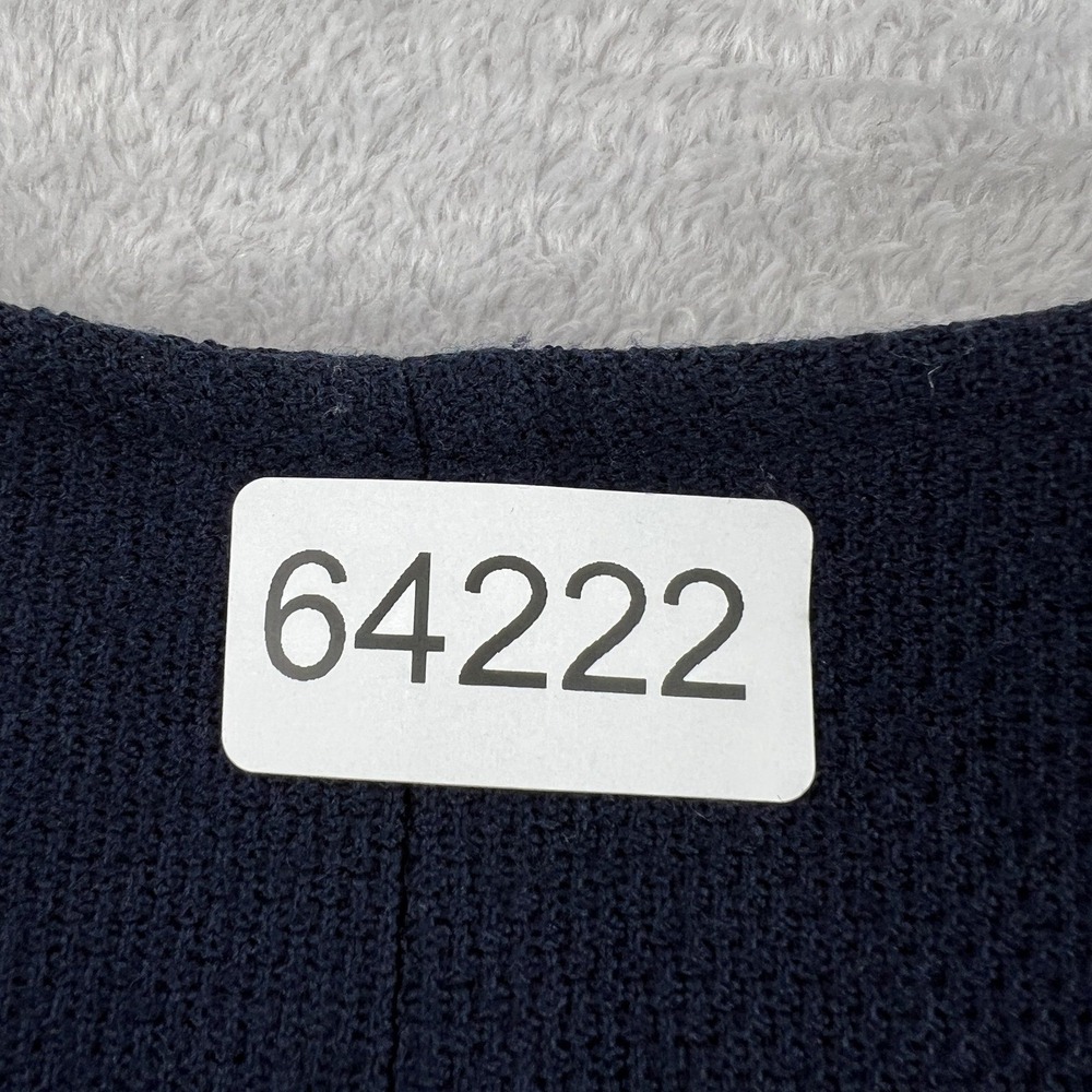 St John Collection Marie Gray Medium Women Santana Knit Blazer Navy Gold Buttons - Picture 12 of 12